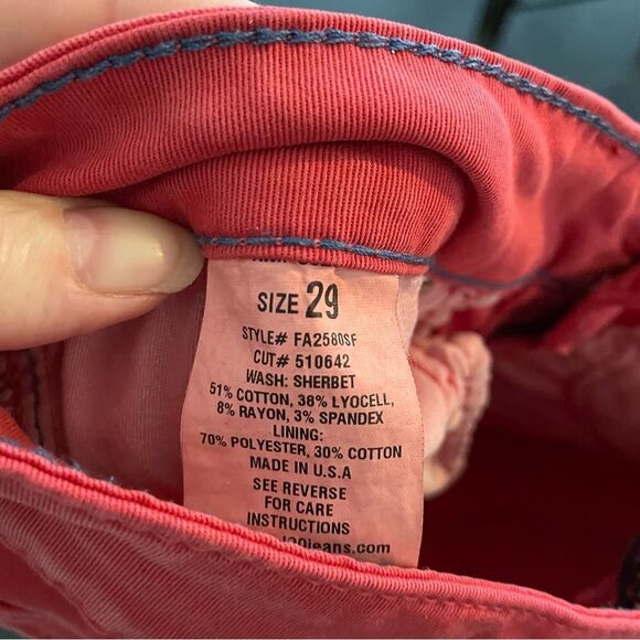 Level 99 Lily Skinny Straight Washed Nantucket Red Jeans 29 - Picture 6 of 6